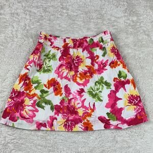 Hollsiter floral print cotton mini skirt, med